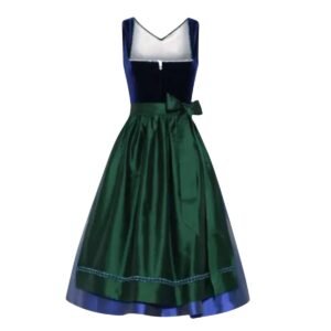 Perfect Blue Velvet Dirndl Dress For German Women 006